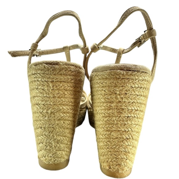 Colin Stuart Natural Espadrille Wedge Heel Sandals Strappy Size 7.5 Beige - Picture 6 of 9